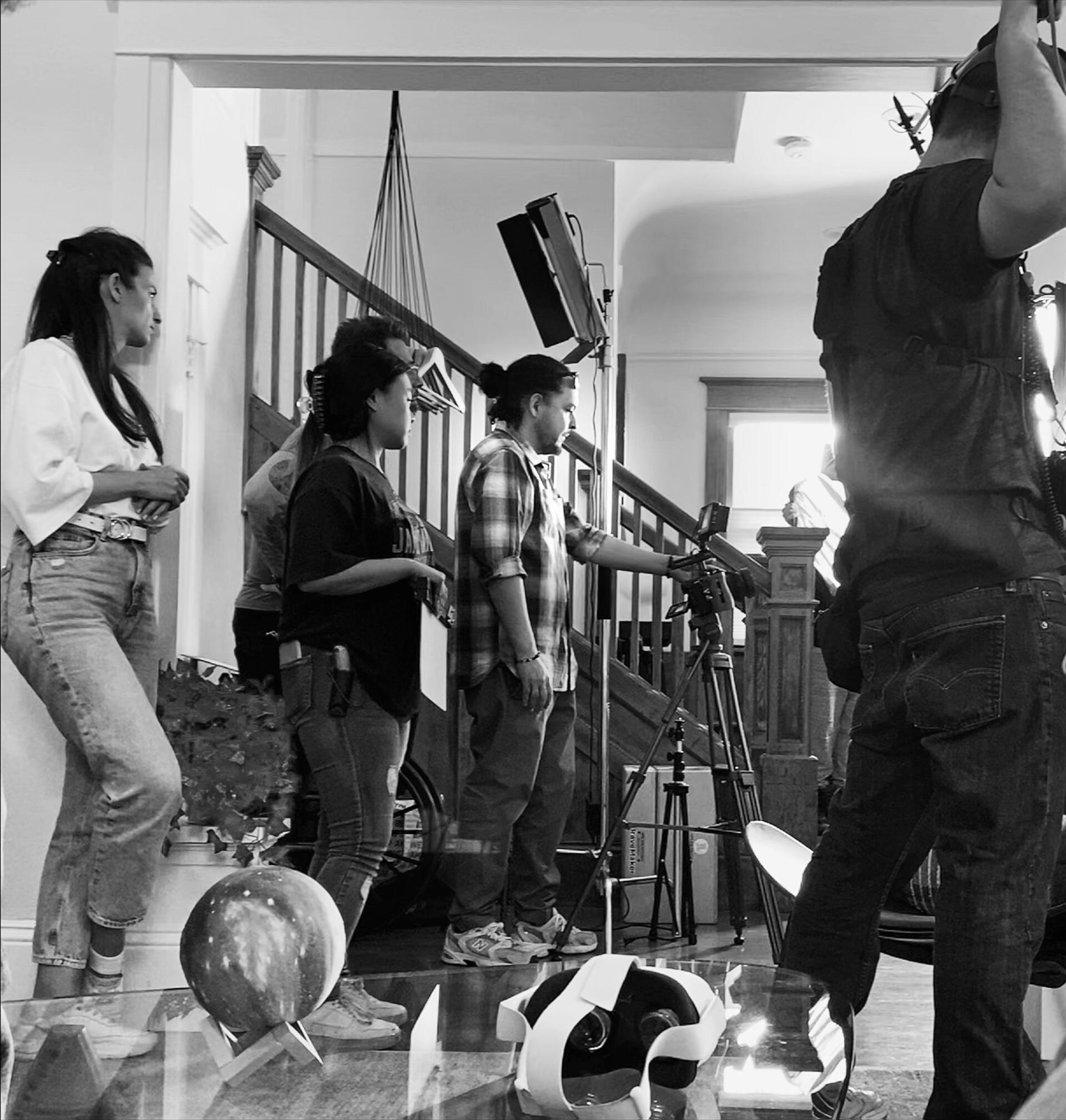 JJ Islas setting up a shot for the short film, STRANGE REMEDY (2025) - Photo by Adrienne De Santis